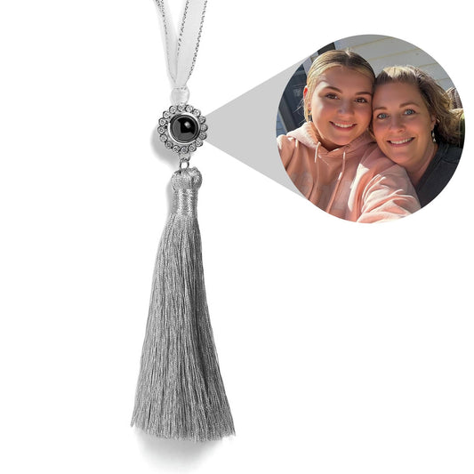 Personalized Circle Photo Tassel Ornament