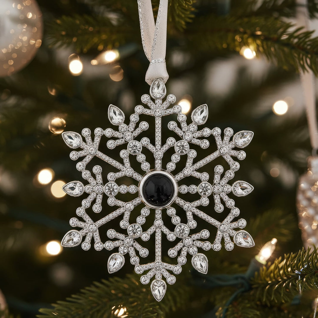Personalized Ornate Snowflake Photo Ornament
